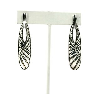 Lagos Silver Leaves Collection Dangle Drop Earrings